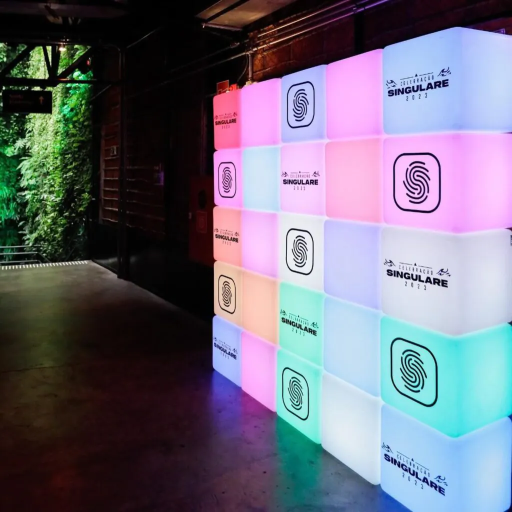 backdrop de cubos led