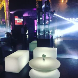 puff de led retangular para eventos