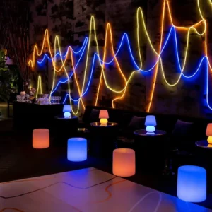 puff cilindro em evento