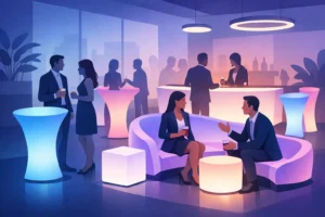 Como usar móveis LED em eventos corporativos