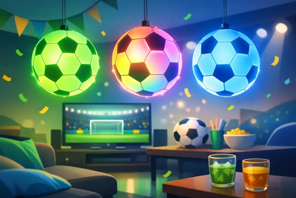 Decoração para Copa do Mundo com bolas de LED RGB