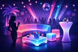 Festa neon: como usar móveis LED na decoração