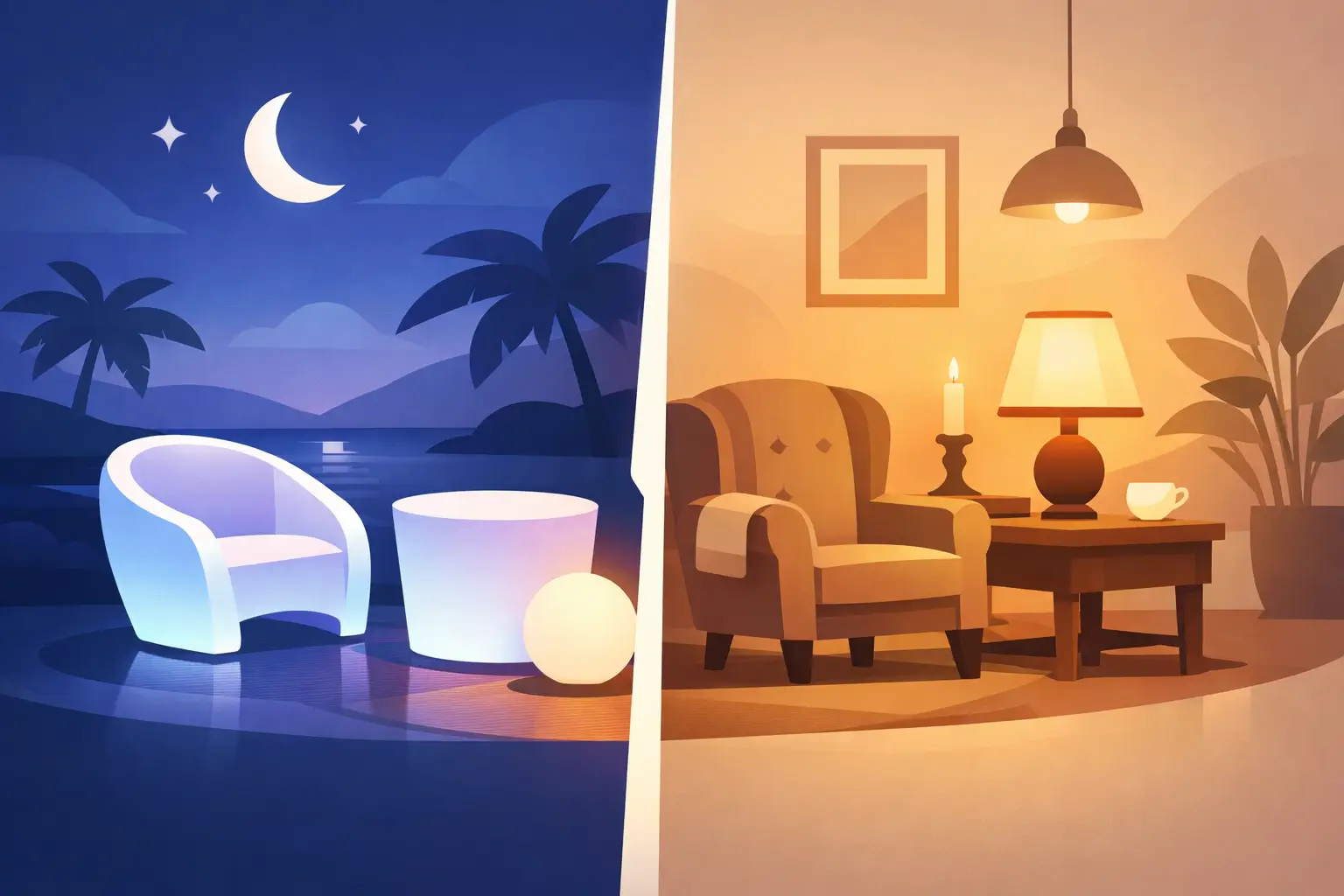 Mobiliário LED ou decoração tradicional?