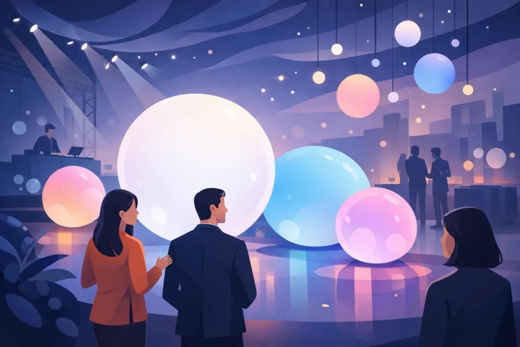 Ideias criativas para eventos com esferas de LED
