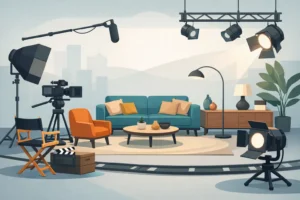 Móveis e objetos para set de filmagem impactante