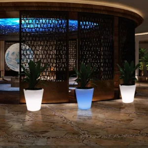 vaso led redondo em evento