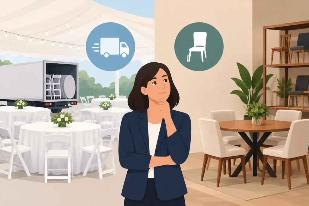 Alugar ou comprar móveis para eventos vale mais?