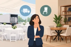 Alugar ou comprar móveis para eventos vale mais?