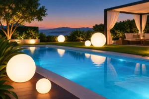 Esferas LED em Eventos: Piscinas, Jardins e Cenários