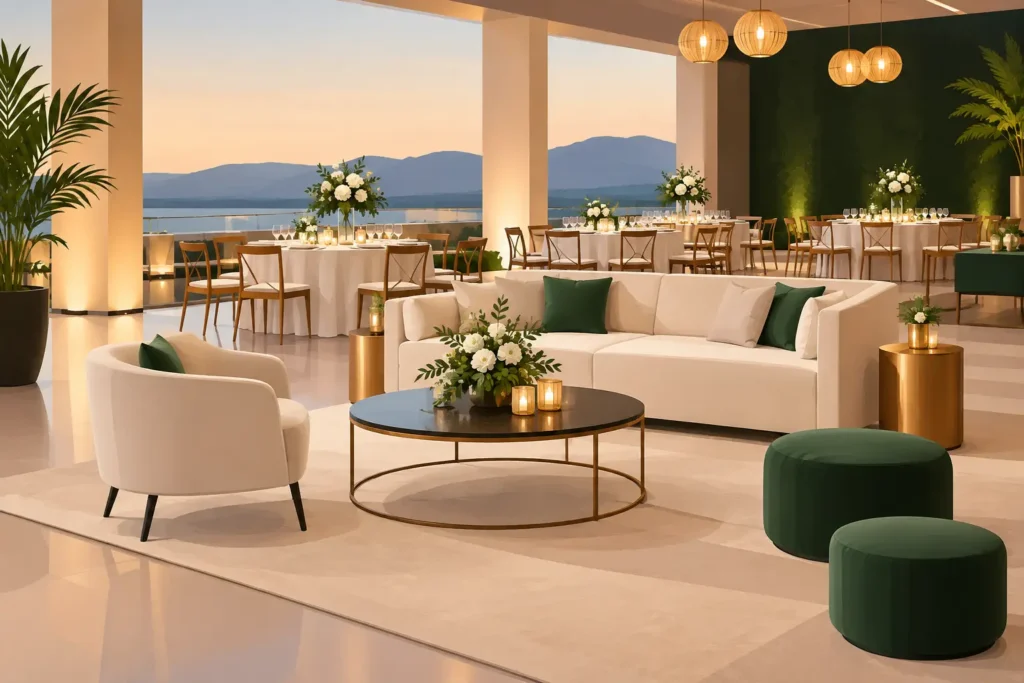 Móveis sofisticados para eventos que impressionam